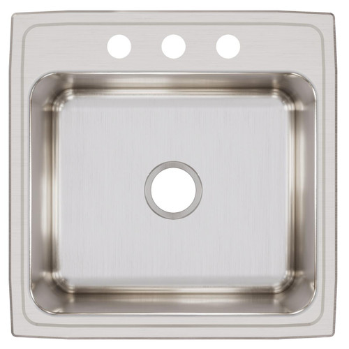 Elkay Lustertone Classic Stainless Steel 22" x 22" x 10-1/8" 3-Hole Single Bowl Drop-in Sink