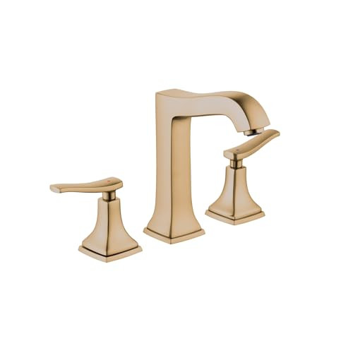 Hansgrohe 31331141 Metropol Classic Widespread Faucet 160 with Lever Handles and Pop-Up Drain, 1.2 GPM in Brushed Bronze