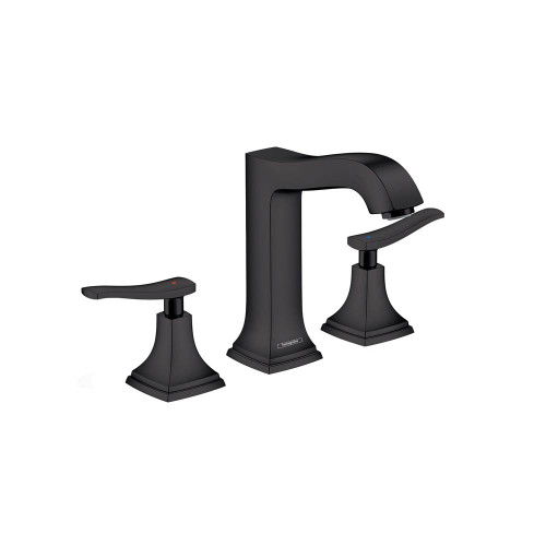 Hansgrohe 31331671 Metropol Classic Widespread Faucet 160 with Lever Handles and Pop-Up Drain, 1.2 GPM in Matte Black