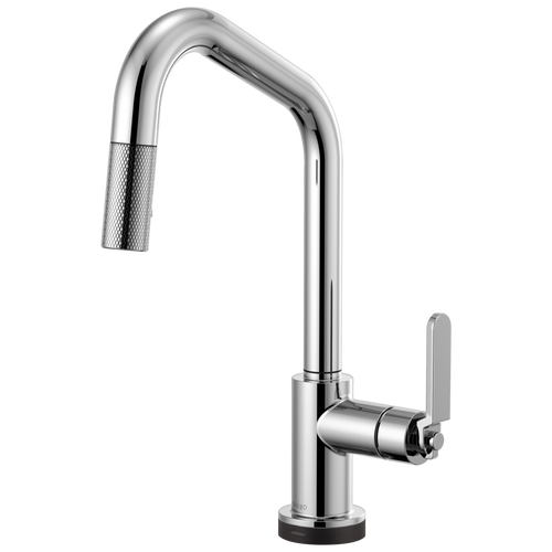 Brizo Litze 64064LF-PN SmartTouch Pull-Down Faucet with Angled Spout and Industrial Handle Polished Nickel