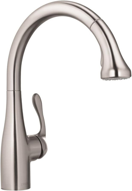 Hansgrohe 04066860 Allegro E Gourmet High Arc Kitchen Faucet, 2-Spray Pull-Down, 1.75 GPM in Steel Optic