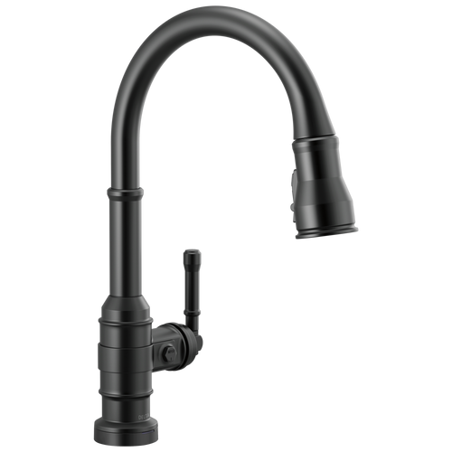 Delta Broderick 9190T-BL-DST Single Handle Pull-Down Kitchen Faucet With Touch2O Technology in Matte Black Finish