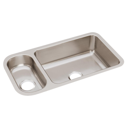 Elkay Lustertone Classic Stainless Steel, 32-1/4" x 18-1/4" x 7-3/4" 30/70 Double Bowl Undermount Sink