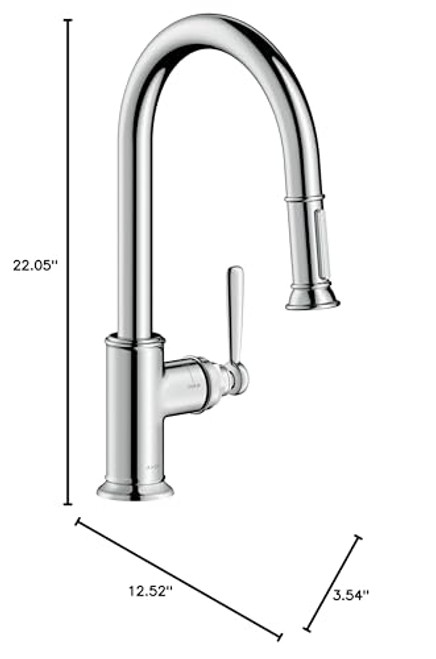 AXOR 16581001 Montreux High Arc Kitchen Faucet 2-Spray Pull-Down, 1.75 GPM in Chrome AXOR 16581001 Montreux High Arc Kitchen Faucet 2-Spray Pull-Down, 1.75 GPM in Chrome