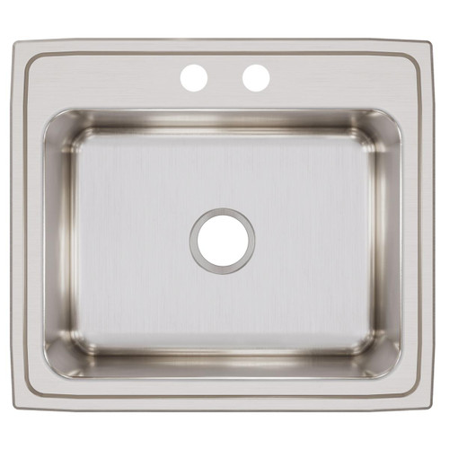 Elkay Lustertone Classic Stainless Steel 25" x 22" x 10-3/8", 2-Hole Single Bowl Drop-in Sink with Quick-clip