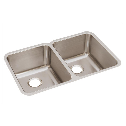 Elkay Lustertone Classic Stainless Steel 31-1/4" x 20" x 9-7/8" Equal Double Bowl Undermount Sink