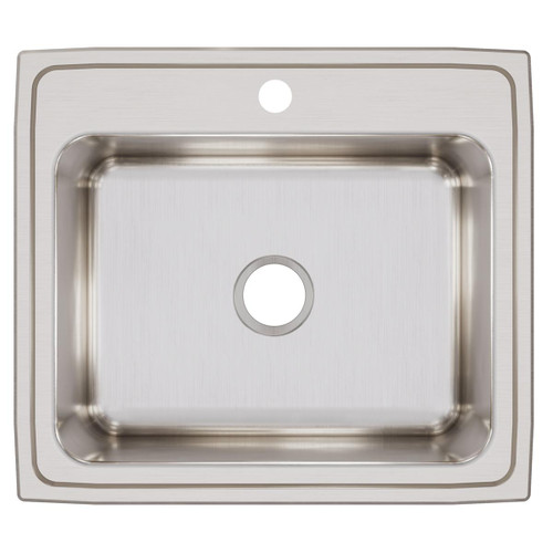 Elkay Lustertone Classic Stainless Steel 25" x 22" x 10-3/8" 1-Hole Single Bowl Drop-in Sink with Quick-clip
