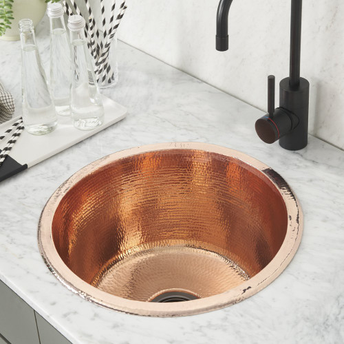 Native Trails CPS451 Redondo Grande Bar and Prep Sink: Polished Copper Native Trails CPS451 Redondo Grande Bar and Prep Sink: Polished Copper