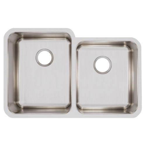 Elkay ELUH3120R Lustertone Classic Stainless Steel 31-1/4" x 20-1/2" x 9-7/8", Offset Double Bowl Undermount Sink