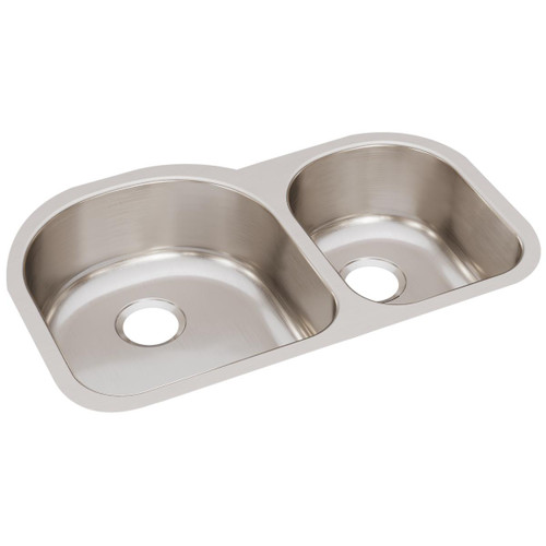 Elkay Lustertone Classic Stainless Steel 31-1/4" x 20" x 7-1/2" Offset 60/40 Double Bowl Undermount Sink