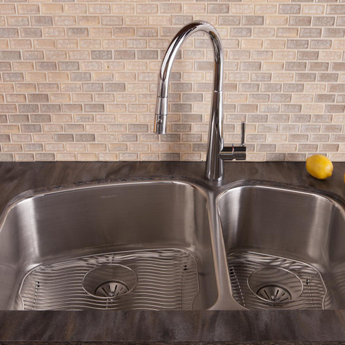 Elkay Lustertone Classic Stainless Steel 32-3/4" x 21" x 9", 60/40 Double Bowl Undermount Sink with Perfect Drain