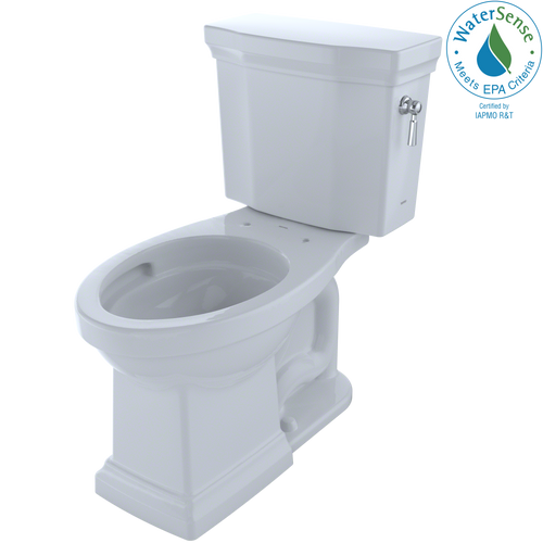 TOTO Promenade II Two-Piece Elongated 1.28 GPF Universal Height Toilet with CeFiONtect and Right-Hand Trip Lever, Cotton White - CST404CEFRG#01