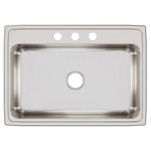 Elkay Lustertone Classic Stainless Steel 31" x 22" x 7-5/8", 3-Hole Single Bowl Drop-in Sink