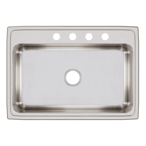 Elkay Lustertone Classic Stainless Steel 31" x 22" x 7-5/8", 4-Hole Single Bowl Drop-in Sink