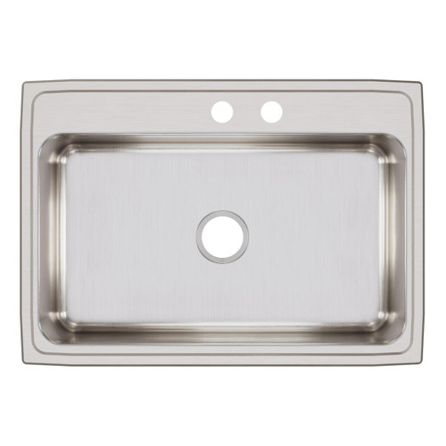 Elkay Lustertone Classic Stainless Steel 31" x 22" x 7-5/8", MR2-Hole Single Bowl Drop-in Sink