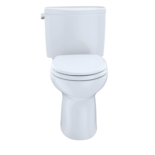 Toto Drake II Two Piece Round Universal Height Toilet with CEFIONTECT 1.28 GPF Less Seat in Bone