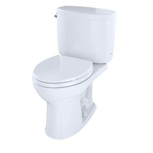 Toto Drake II Two Piece Round Universal Height Toilet with CEFIONTECT 1.28 GPF Less Seat in Bone