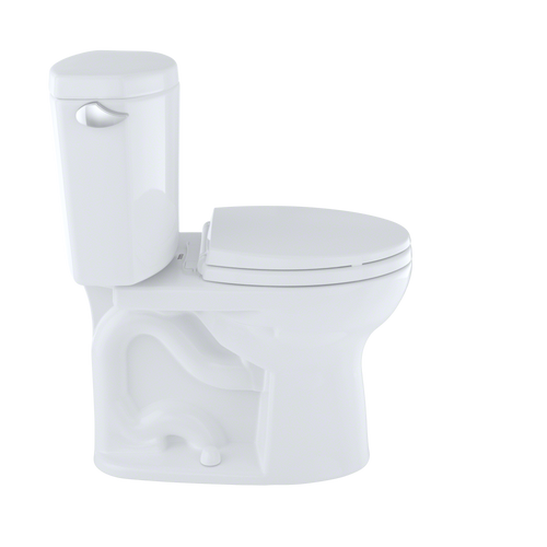 Toto Drake II Two Piece Round Universal Height Toilet with CEFIONTECT 1.28 GPF Less Seat in Bone