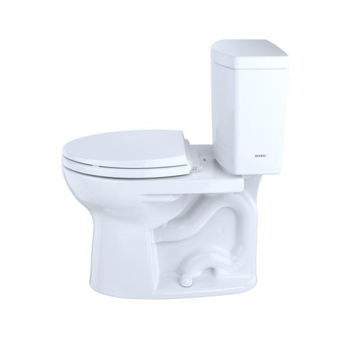 Toto Drake II Two Piece Round Universal Height Toilet with CEFIONTECT 1.0 GPF Less Seat in Bone