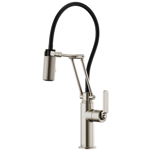 Brizo Litze 64043LF-BLGL SmartTouch Pull-Down Faucet with Arc Spout and Knurled Handle Matte Black/Luxe Gold