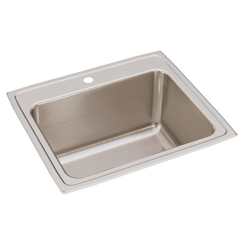 Elkay Lustertone Classic Stainless Steel 25" x 22" x 12-1/8" 1-Hole Single Bowl Drop-in Sink with Quick-clip