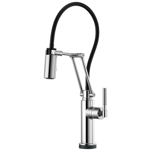 Brizo Litze 64243LF-PN SmartTouch Articulating Faucet with Knurled Handle Polished Nickel