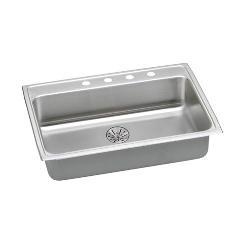 Elkay Lustertone Classic Stainless Steel 31" x 22" x 6-1/2", 3-Hole Single Bowl Drop-in ADA Sink with Perfect Drain and Quick-clip