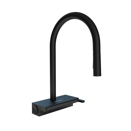 Hansgrohe 73837671 Aquno Select High Arc Kitchen Faucet, 3-Spray Pull-Down, 1.75 GPM in Matte Black