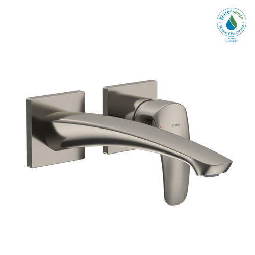 TOTO GM 1.2 GPM Wall-Mount Single-Handle Long Bathroom Faucet with COMFORT GLIDE Technology, Polished Nickel - TLG09308U#PN