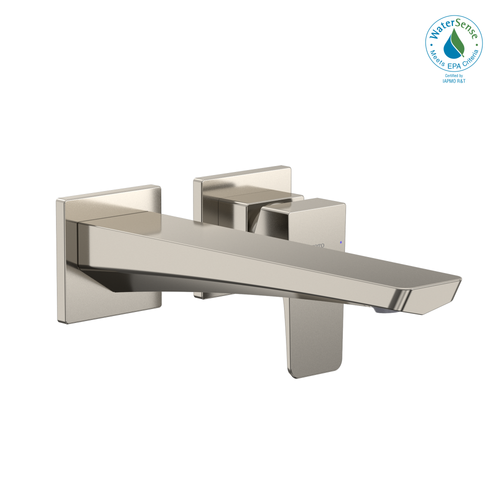 TOTO GE 1.2 GPM Wall-Mount Single-Handle Long Bathroom Faucet with COMFORT GLIDE Technology, Polished Nickel - TLG07308U#PN