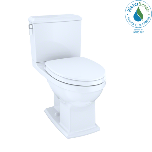 TOTO Connelly WASHLET+ Two-Piece Elongated Dual Flush 1.28 and 0.9 GPF Universal Height Toilet with CeFiONtect - Cotton White - MS494124CEMFG#01