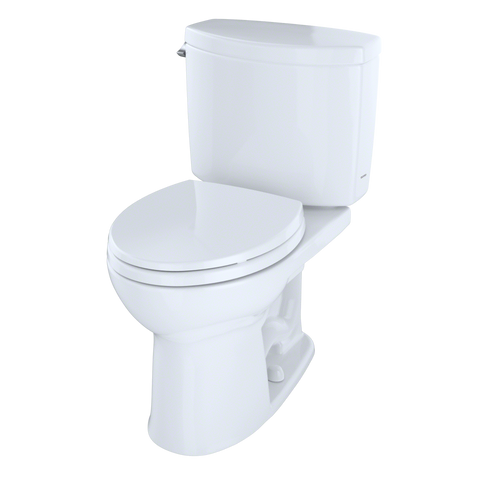 Toto Drake II Two Piece Round Universal Height Toilet 1.28 GPF Less Seat in Ebony