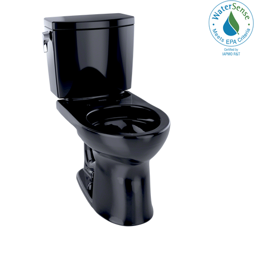 TOTO Drake II 1G Two-Piece Round 1 GPF Universal Height Toilet, Ebony - CST453CUFG#51