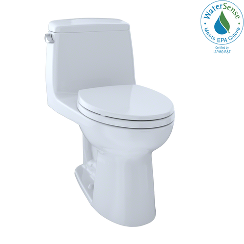Toto Eco UltraMax One Piece Elongated ADA Compliant Toilet with CEFIONTECT 1.28 GPF with SS114 SoftClose Seat in Cotton White
