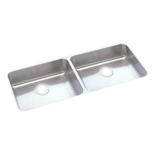 Elkay Lustertone Classic Stainless Steel, 41-3/4" x 18-1/2" x 5-3/8" Equal Double Bowl Undermount ADA Sink