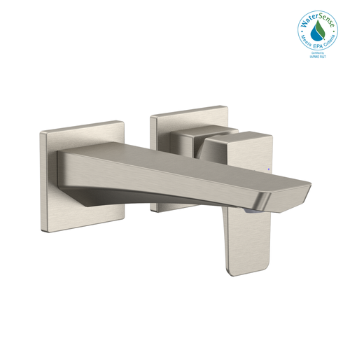 TOTO GE 1.2 GPM Wall-Mount Single-Handle Bathroom Faucet with COMFORT GLIDE Technology, Brushed Nickel - TLG07308U#BN