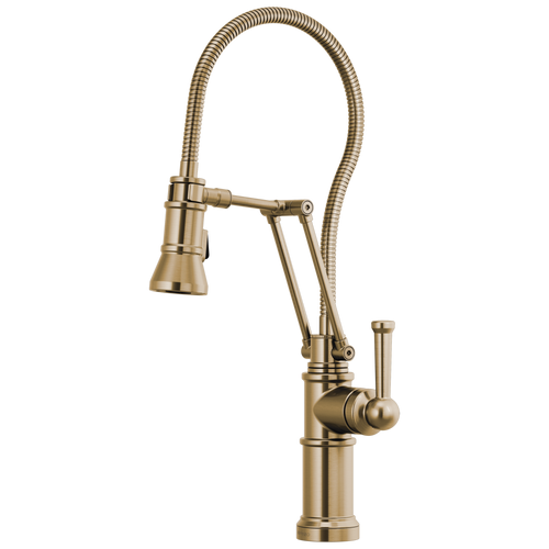 Brizo 63125LF-GL Artesso® Articulating Faucet With Finished Hose Without Sidespray: Luxe Gold