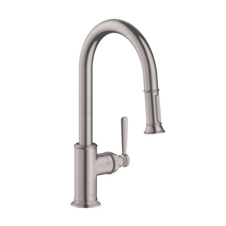 AXOR 16581831  Montreux 2-Spray HighArc Kitchen Faucet, Pull-Down Polished Nickel