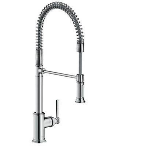 AXOR 16582801  Montreux 2-Spray Semi-Pro Kitchen Faucet Steel Optik