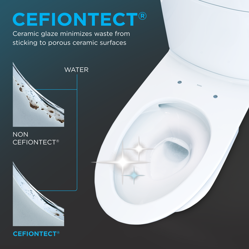 Toto Aquia IV One Piece Elongated Auto Flush Washlet+ Ready Universal Height Toilet with CEFIONTECT Dual Flush 0.9 and 1.28 GPF Less Seat in Cotton White