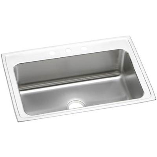 Elkay DLRS3322101 Lustertone Classic Stainless Steel 33" x 22" x 10-1/8", Single Bowl Drop-in Sink