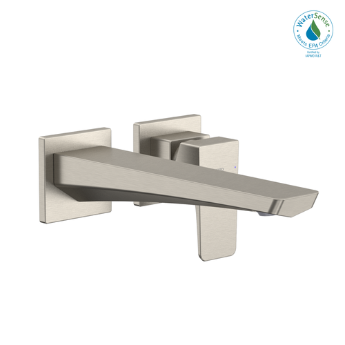 TOTO GE 1.2 GPM Wall-Mount Single-Handle Long Bathroom Faucet with COMFORT GLIDE Technology, Brushed Nickel - TLG07308U#BN