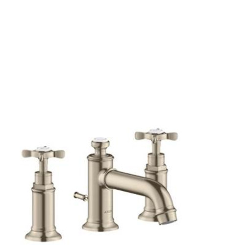 AXOR 16536831  Montreux Widespread Faucet with Cross Handles, Low Spout, 1.2 GPM Polished Nickel