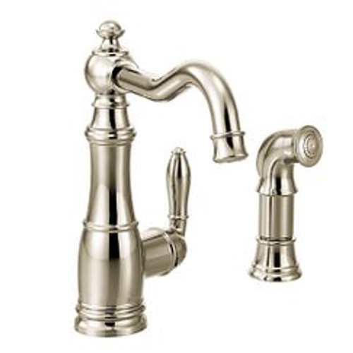 Moen Weymouth Polished Nickel One-Handle High Arc Kitchen Faucet