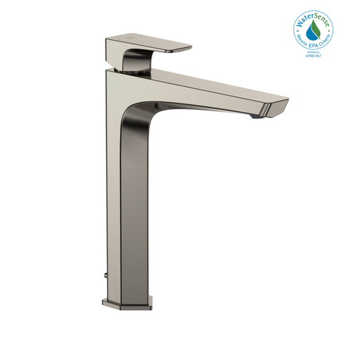 TOTO GE 1.2 GPM Single Handle Vessel Bathroom Sink Faucet with COMFORT GLIDE Technology, Polished Nickel - TLG7305U#PN