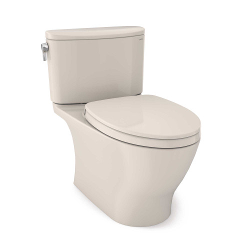 TOTO Nexus Two-Piece Elongated 1.28 GPF Universal Height Toilet with CeFiONtect and SS124 SoftClose seat, WASHLET+ ready, Sedona Beige - MS442124CEFG#12