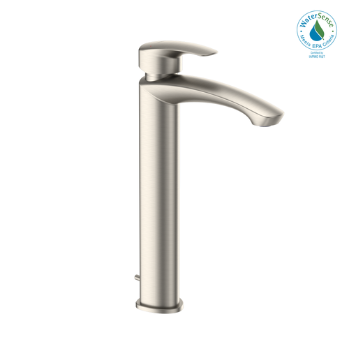 Toto GM 1.2 GPM Single Handle Vessel Bathroom Sink Faucet with COMFORT GLIDE Technology, Brushed Nickel - TLG9305U#BN