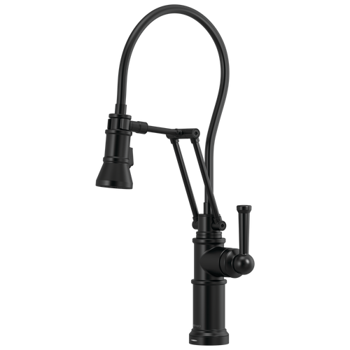 Brizo Artesso 64225LF-BL Single Handle Articulating Kitchen Faucet with SmartTouch Technology in Matte Black Finish