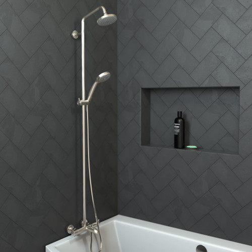 Hansgrohe 27143821 Croma Showerpipe 150 1-Jet with Tub Filler, 2.0 GPM in Brushed Nickel