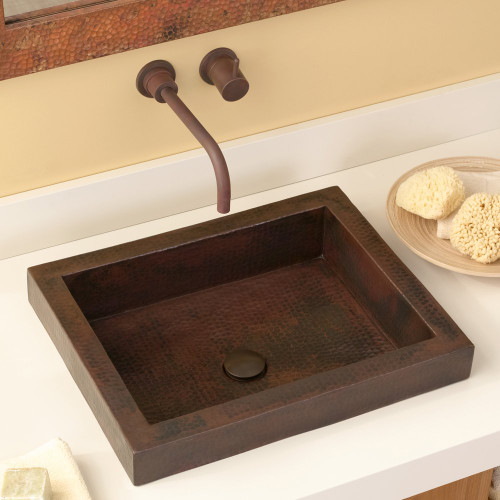 Native Trails CPS246 TATRA: Hammered Copper Bathroom Sink: Antique Native Trails CPS246 TATRA: Hammered Copper Bathroom Sink: Antique